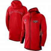 Nike New Orleans Pelicans Red Authentic Showtime Therma Flex Performance Full-Zip Hoodie