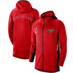 Nike New Orleans Pelicans Red Authentic Showtime Therma Flex Performance Full-Zip Hoodie