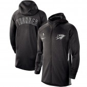 Nike Oklahoma City Thunder Heathered Black Authentic Showtime Therma Flex Performance Full-Zip Hoodie