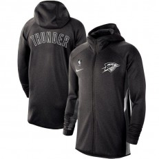 Nike Oklahoma City Thunder Heathered Black Authentic Showtime Therma Flex Performance Full-Zip Hoodie