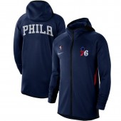 Nike Philadelphia 76ers Royal Authentic Showtime Performance Raglan Full-Zip Hoodie