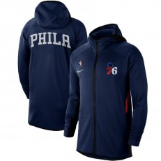 Nike Philadelphia 76ers Royal Authentic Showtime Performance Raglan Full-Zip Hoodie