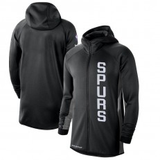 Nike San Antonio Spurs BlackCharcoal 2019-2020 Earned Edition Showtime Full-Zip Performance Hoodie