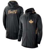 Nike Toronto Raptors BlackAnthracite 2019-2020 Earned Edition Showtime Full-Zip Performance Hoodie