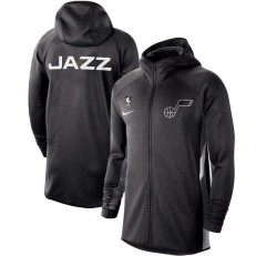 Nike Utah Jazz Heather Black Authentic Showtime Therma Flex Performance Full-Zip Hoodie