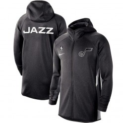 Nike Utah Jazz Heather Black Authentic Showtime Therma Flex Performance Full-Zip Hoodie