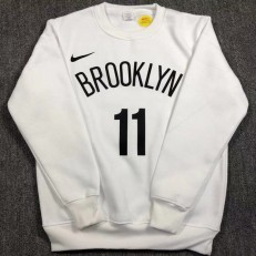 Brooklyn Nets #11 Irving white plush long sleeves Sweatshirt