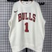 Chicago Bulls #1 Rose White plush long sleeves Sweatshirt