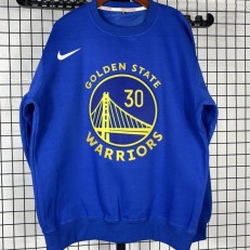 Golden State Warriors #30 Curry Blue plush long sleeves Sweatshirt
