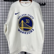 Golden State Warriors #30 Curry White plush long sleeves Sweatshirt