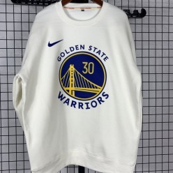 Golden State Warriors #30 Curry White plush long sleeves Sweatshirt