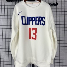 Los Angeles Clippers #13 George white plush long sleeves Sweatshirt