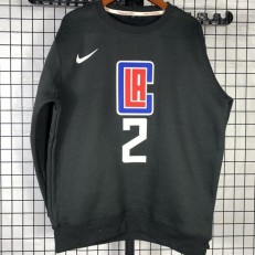 Los Angeles Clippers #2 Leonard black plush long sleeves Sweatshirt