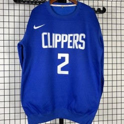 Los Angeles Clippers #2 Leonard blue plush long sleeves Sweatshirt