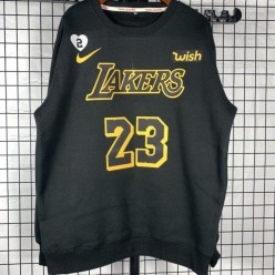 Los Angeles Lakers #23 Lebron James Black 2020 NBA Finals plush Long sleeves Sweatshirt
