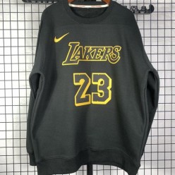 Los Angeles Lakers #23 Lebron James Black plush Long sleeves Sweatshirt
