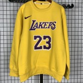 Los Angeles Lakers #23 Lebron James yellow plush Long sleeves Sweatshirt