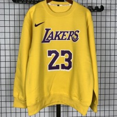 Los Angeles Lakers #23 Lebron James yellow plush Long sleeves Sweatshirt