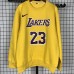 Los Angeles Lakers #23 Lebron James yellow plush Long sleeves Sweatshirt