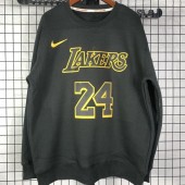 Los Angeles Lakers #24 Kobe black plush long sleeves Sweatshirt