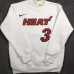 Miami Heat #3 Wade White plush long sleeves Sweatshirt
