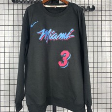 Miami Heat #3 Wade black plush long sleeves Sweatshirt