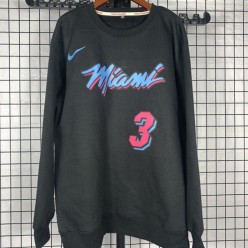 Miami Heat #3 Wade black plush long sleeves Sweatshirt