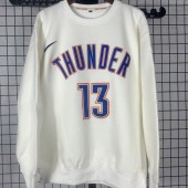 Oklahoma City Thunder #13 George white plush long sleeves Sweatshirt