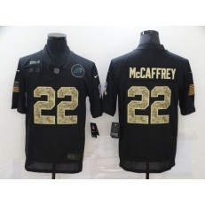 Carolina Panthers #22 Christian McCaffrey Black Camo 2020 Salute To Service Limited Jersey
