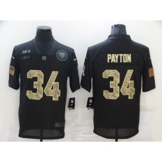 Chicago Bears #34 Walter Payton Black Camo 2020 Salute To Service Limited Jersey