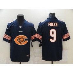 Chicago Bears #9 Nick Foles Navy Team Big Logo Vapor Untouchable Limited Jersey
