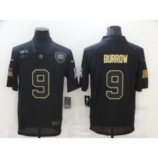 Cincinnati Bengals #9 Joe Burrow Black 2020 Salute To Service Limited Jersey