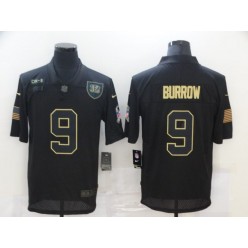 Cincinnati Bengals #9 Joe Burrow Black 2020 Salute To Service Limited Jersey