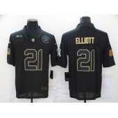 Dallas Cowboys #21 Ezekiel Elliott Black 2020 Salute To Service Limited Jersey