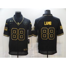 Dallas Cowboys #88 Ceedee Lamb Black Gold 2020 Salute To Service Limited Jersey