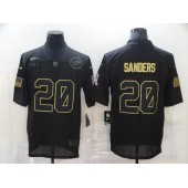 Detroit Lions #20 Barry Sanders Black 2020 Salute To Service Limited Jersey