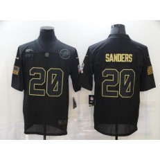 Detroit Lions #20 Barry Sanders Black 2020 Salute To Service Limited Jersey