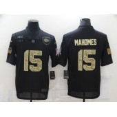 Kansas City Chiefs #15 Patrick Mahomes Black Camo 2020 Salute To Service Limited Jersey