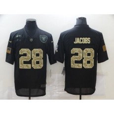 Las Vegas Raiders #28 Josh Jacobs Black Camo 2020 Salute To Service Limited Jersey