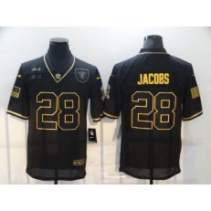 Las Vegas Raiders #28 Josh Jacobs Black Gold 2020 Salute To Service Limited Jersey