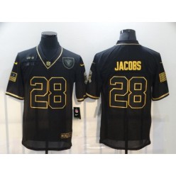Las Vegas Raiders #28 Josh Jacobs Black Gold 2020 Salute To Service Limited Jersey