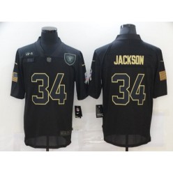 Las Vegas Raiders #34 Bo Jackson Black 2020 Salute To Service Limited Jersey