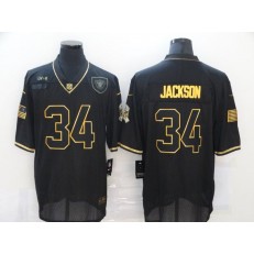 Las Vegas Raiders #34 Bo Jackson Black Gold 2020 Salute To Service Limited Jersey