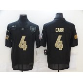 Las Vegas Raiders #4 Derek Carr Black Camo 2020 Salute To Service Limited Jersey
