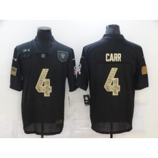 Las Vegas Raiders #4 Derek Carr Black Camo 2020 Salute To Service Limited Jersey