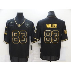 Las Vegas Raiders #83 Darren Waller Black Gold 2020 Salute To Service Limited Jersey
