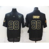 Las Vegas Raiders #98 Maxx Crosby Black 2020 Salute To Service Limited Jersey