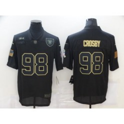 Las Vegas Raiders #98 Maxx Crosby Black 2020 Salute To Service Limited Jersey