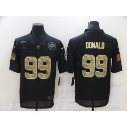 Los Angeles Rams #99 Aaron Donald Black Camo 2020 Salute To Service Limited Jersey