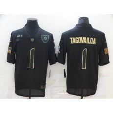 Miami Dolphins #1 Tua Tagovailoa Black 2020 Salute To Service Limited Jersey